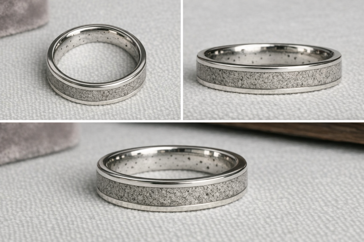 Cremation Ashes Sterling Silver Inlay Ring