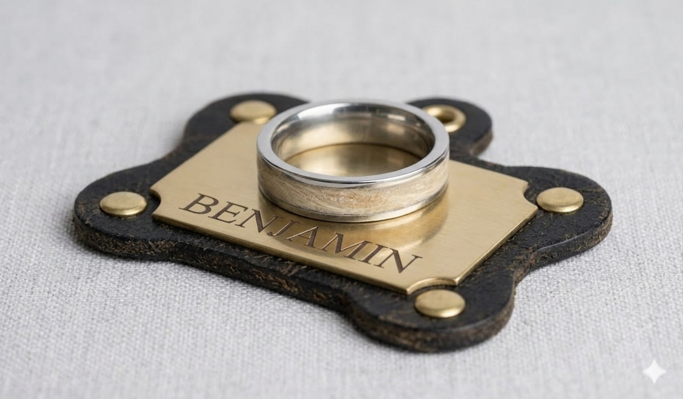 Sterling Silver Pet Hair Inlay Ring