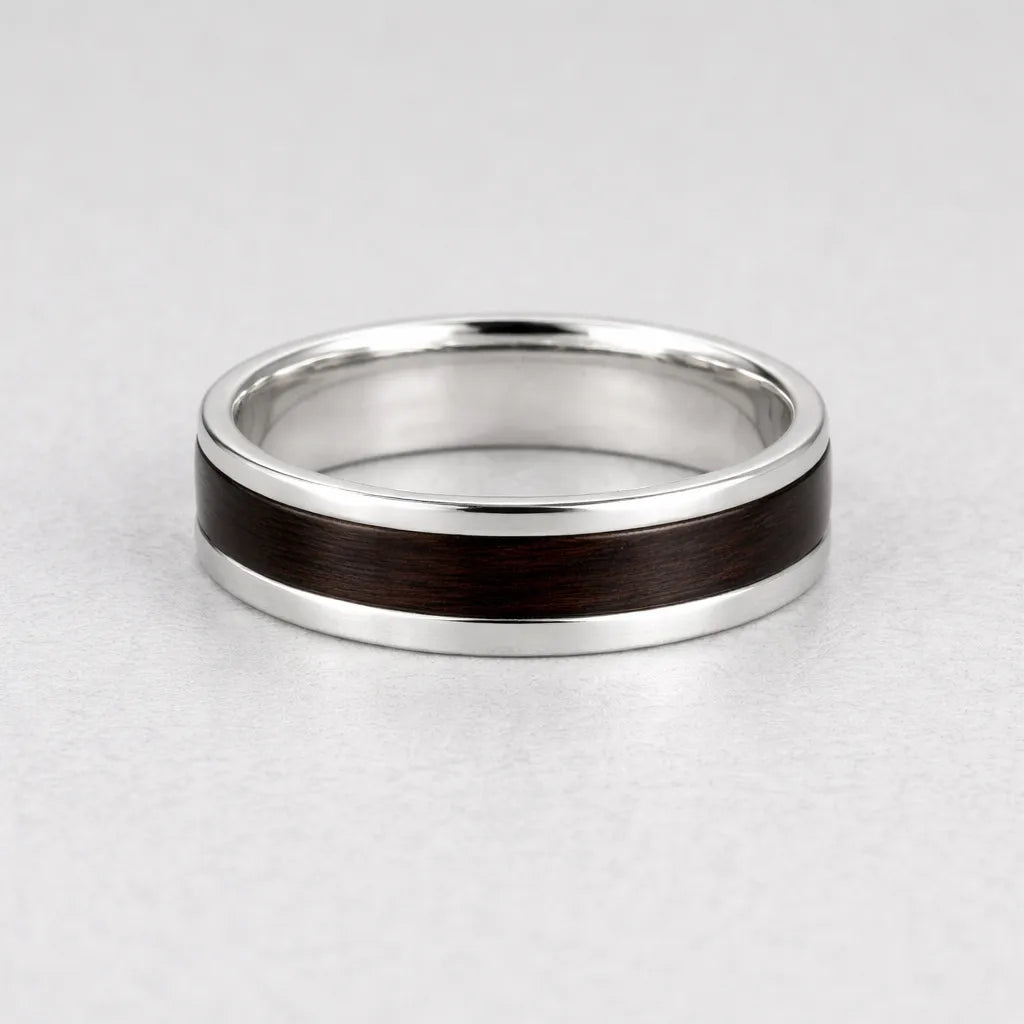 Sterling Silver & Ebony Inlay Ring