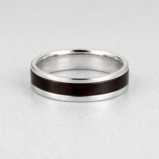 Sterling Silver & Ebony Inlay Ring