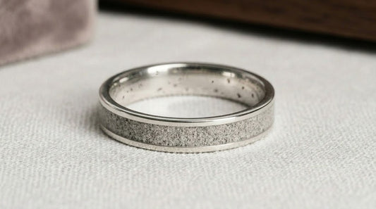 Cremation Ashes Sterling Silver Inlay Ring